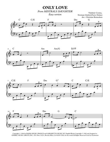 Only Love (l'amour En Heritage) (arr. Christian Bennedsen)