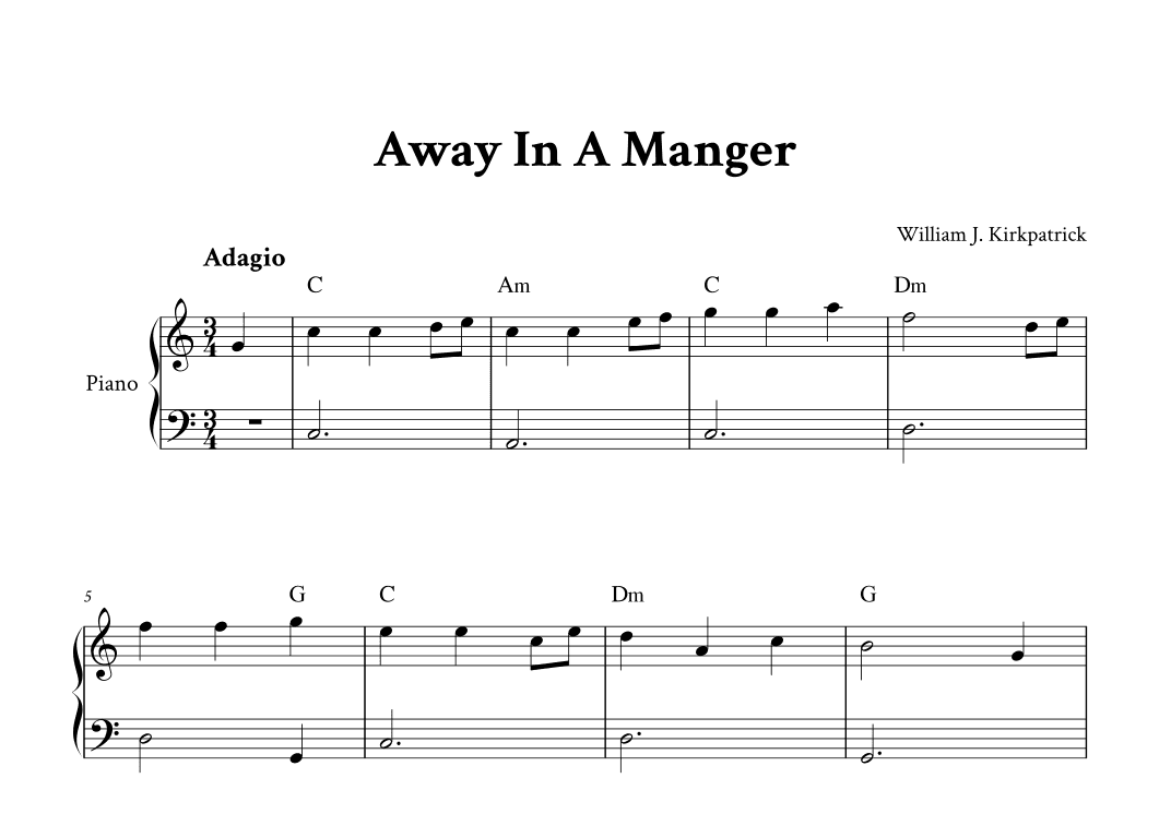 Away In A Manger - Easy Piano in C (arr. Yuri Noronha)