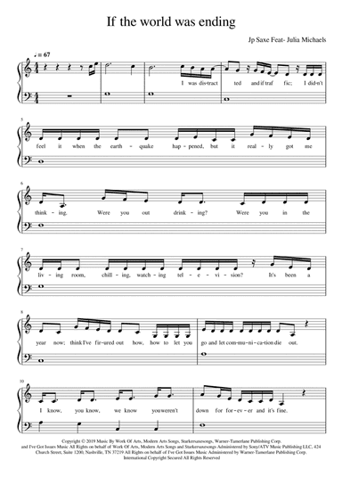 If The World Was Ending (arr. Manuela Cabral)