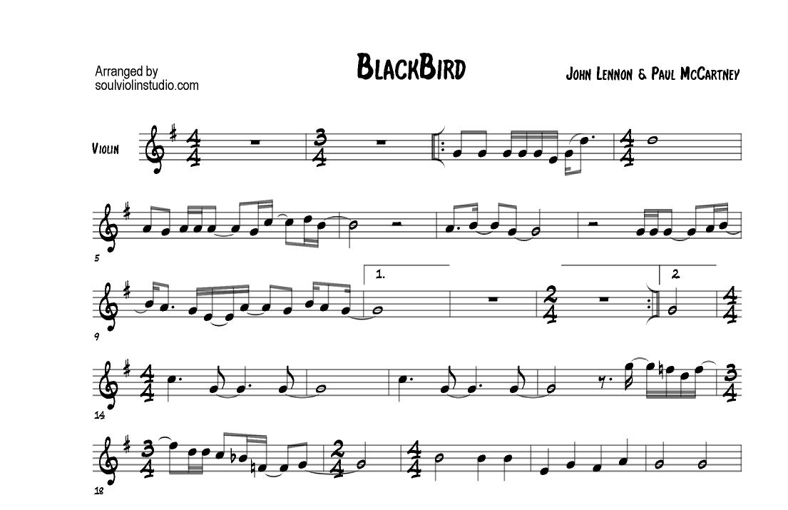 Blackbird (arr. Soul Violin)