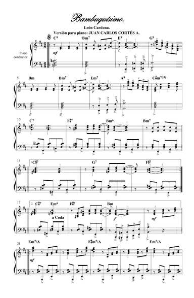 Bambuquísimo. Por el compositor antioqueño León Cardona (arr. Juan Carlos Cortés Aguirre)