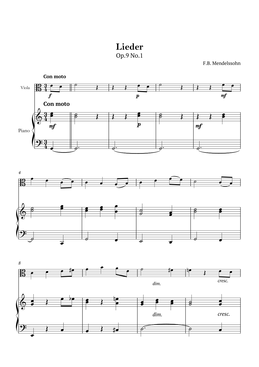 Lieder Op.9 No.1 (arr. André Nusa)
