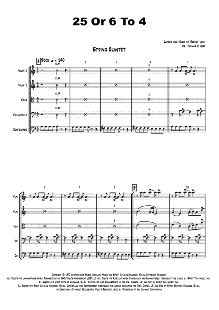 25 Or 6 To 4 (arr. Thomas Graf)