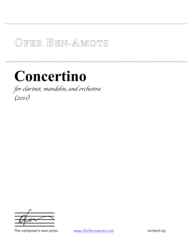Concertino  - for clarinet, mandolin and symphony orchestra