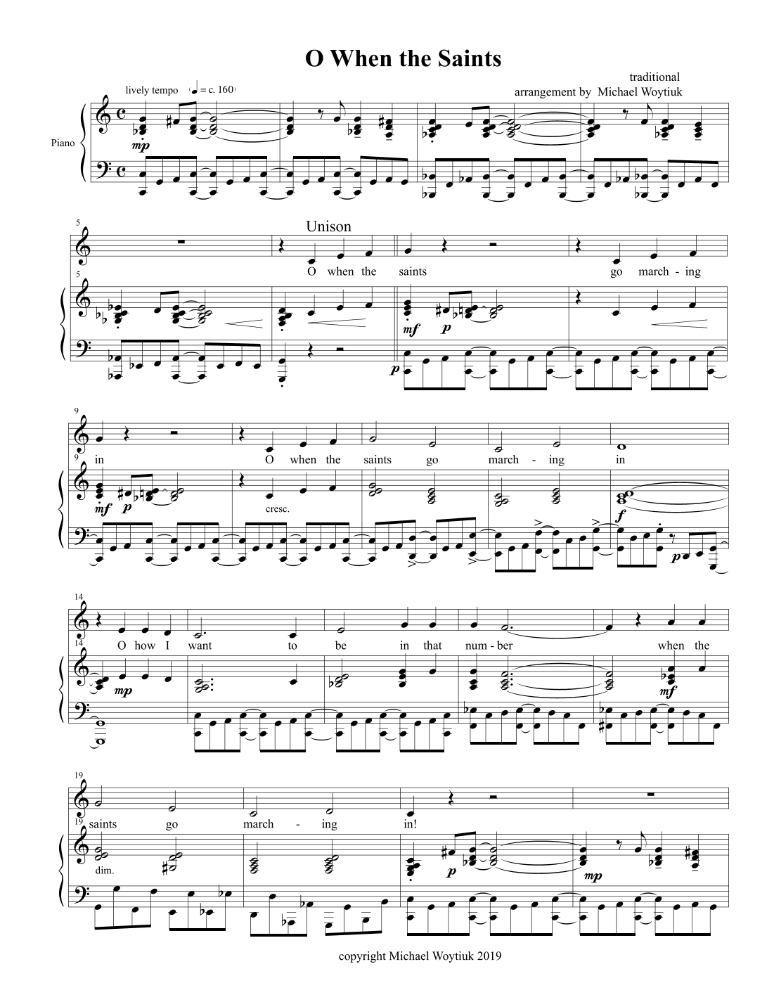 When the Saints Go Marching In (arr. Michael Woytiuk)