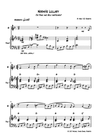 Norma's Lullaby (piano + solo instrument)