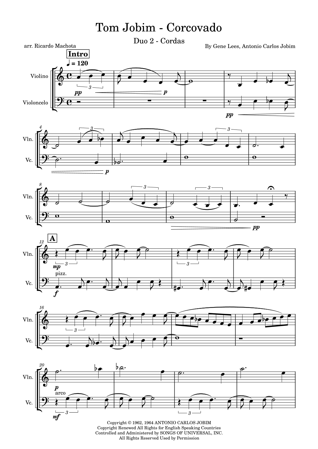 Quiet Nights Of Quiet Stars (corcovado) (arr. Ricardo Machota)