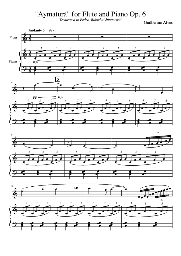 "Aymaturá" for Flute and Piano