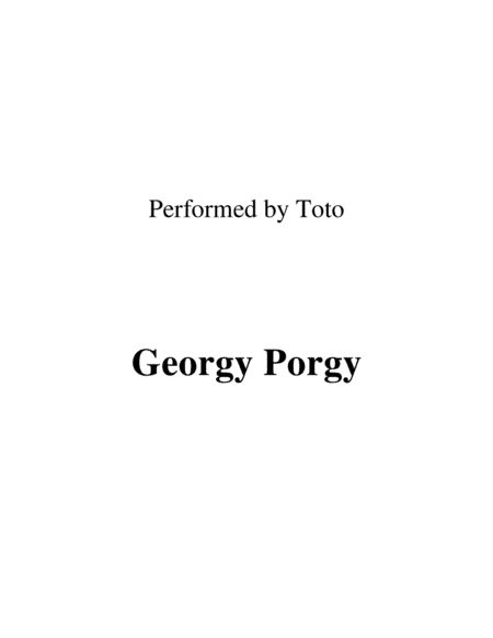 Georgy Porgy (arr. Ronn M)