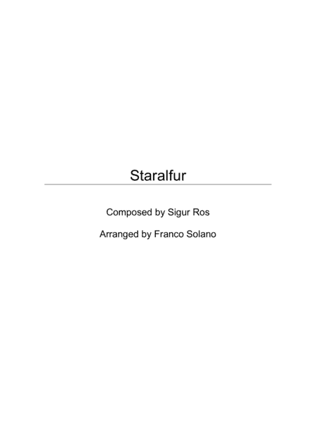 Starálfur (arr. Franco Solano)