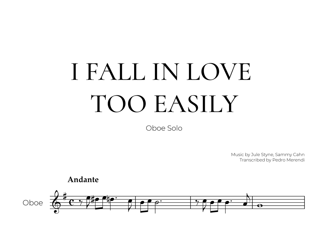 I Fall In Love Too Easily (arr. Pedro Merendi)