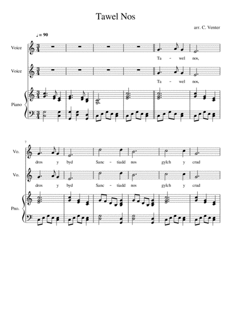 Tawel Nos (arr. Caroline Venter)