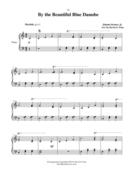 By the Beautiful Blue Danube - moderate level piano solo (arr. Kevin G. Pace (ASCAP))