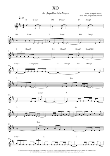 Xo (arr. The Sheet Music Library)