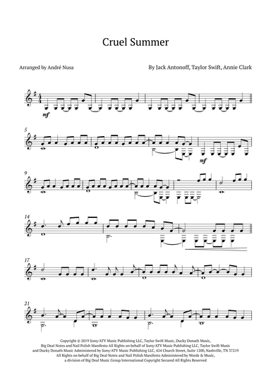 Cruel Summer (arr. André Nusa)