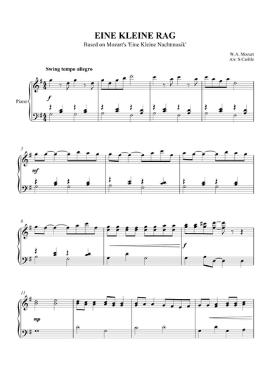 Eine Kleine Rag - (Based on Mozart's Eine Kleine Nachtmusik) (arr. SCMusic)