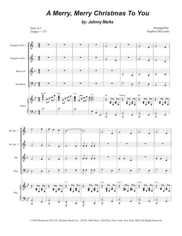 A Merry, Merry Christmas To You (arr. Stephen DeCesare)