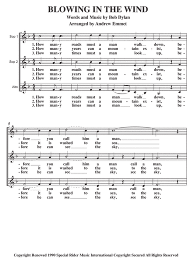 Blowin' In The Wind (arr. Andrew Emmet)