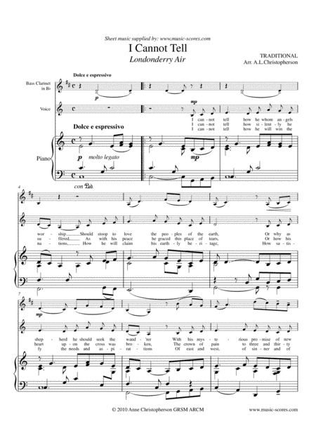 Londonderry Air - Voice, Bass Clarinet and Piano (arr. Anne L Christopherson GRSM ARCM)