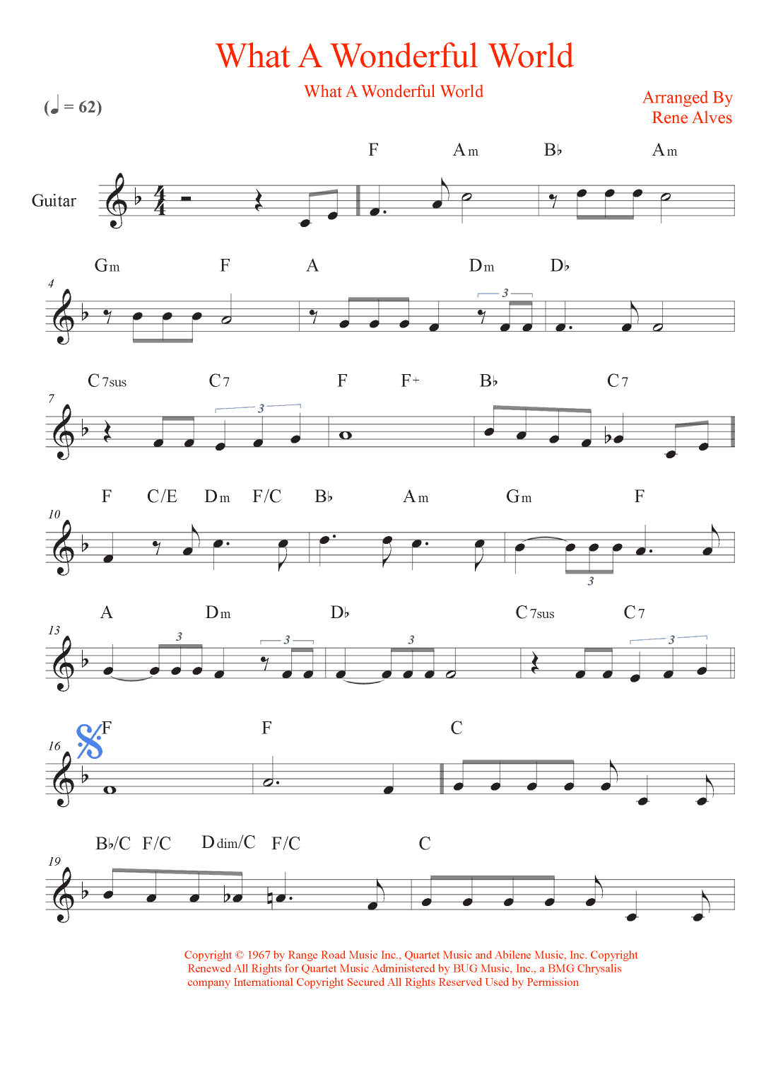 What A Wonderful World (arr. Rene Alves)