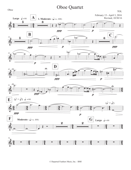 Oboe Quartet (2016) oboe part