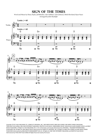 Sign Of The Times (arr. John Rudolph)