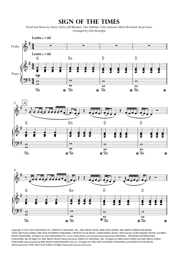 Sign Of The Times (arr. John Rudolph)