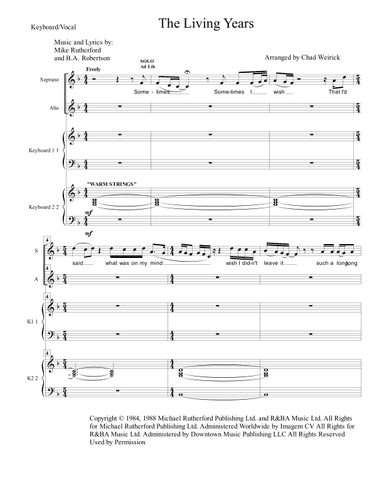 The Living Years (arr. Chad Weirick)