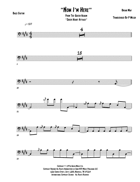 Now I'm Here (arr. Accubass)