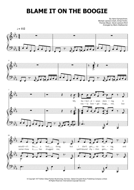 Blame It On The Boogie (arr. Mario Stallbaumer)