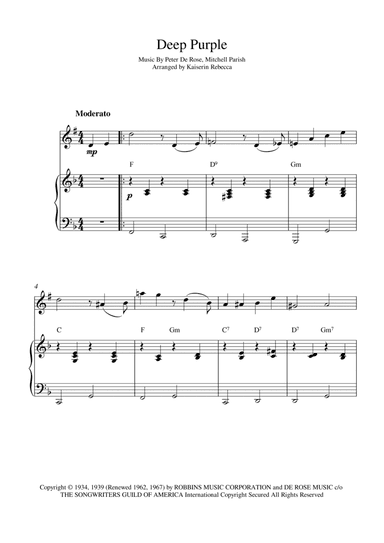 Deep Purple (arr. Kaiserin Rebecca)
