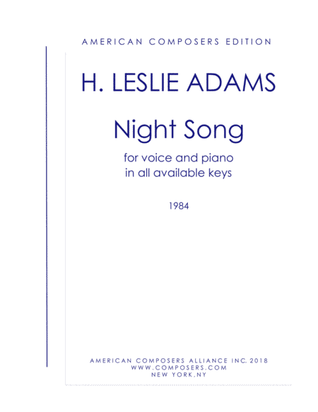 [Adams] Night Song (from Nightsongs)