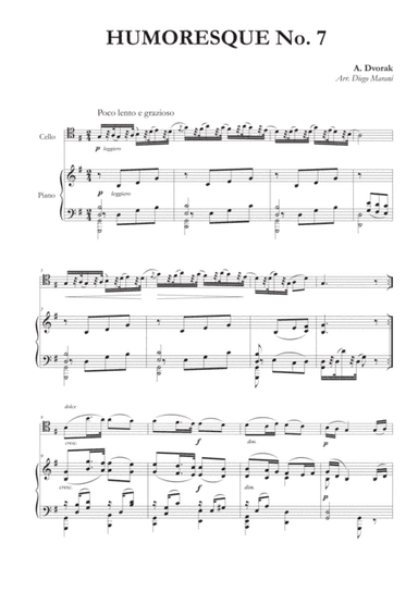 Humoresque No. 7 for Cello and Piano (arr. Diego Marani)