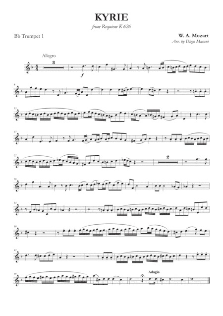 Kyrie from Requiem K. 626 for Brass Quartet (arr. Diego Marani)
