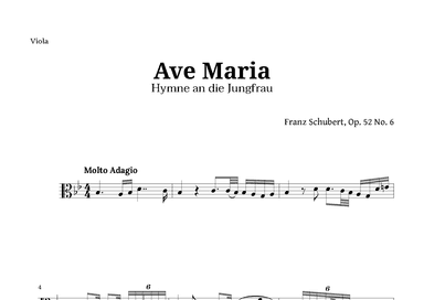 Ave Maria by Schubert for Viola (arr. Langanho)