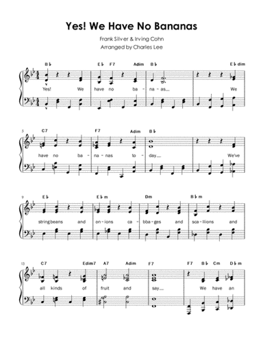 Yes! We Have No Bananas (arr. Charles Lee)