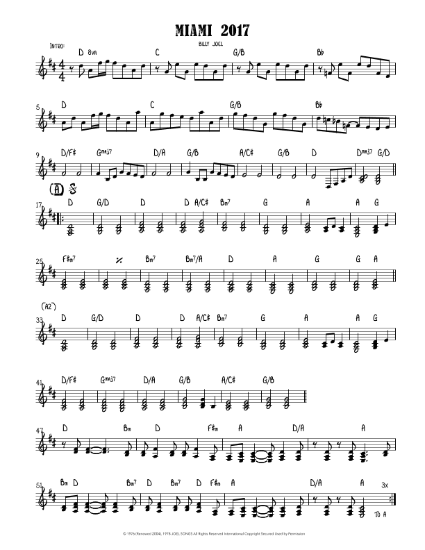 Miami 2017 (seen The Lights Go Out On Broadway) (arr. Sarah Jane Cion)