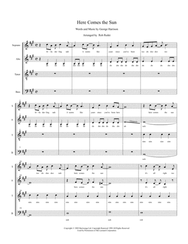 Here Comes The Sun (arr. Rob Redei)
