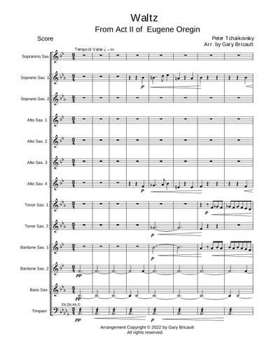 Eugene Onegin, Waltz from Act II (arr. Gary Bricault)