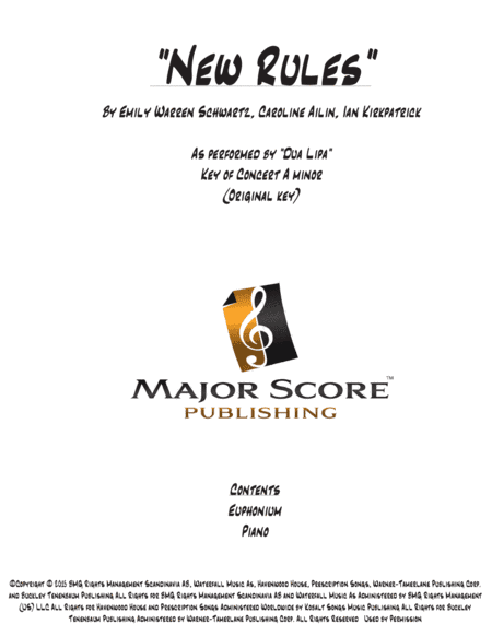 New Rules (arr. MAJOR SCORE PUBLISHING TM.)