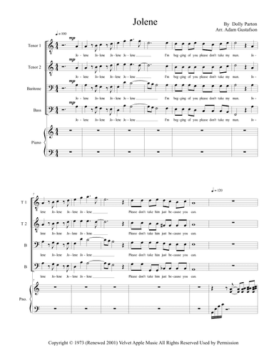 Jolene (arr. Adam Gustafson)