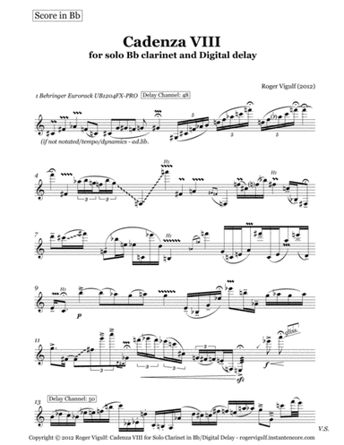 Cadenza XIII for Solo Clarinet