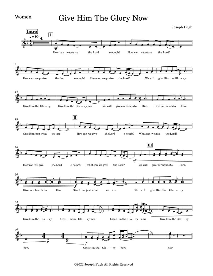 Give Him The Glory ( Choir)