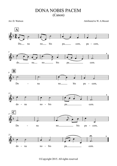 Dona Nobis Pacem (arr. Douglas Wattson)