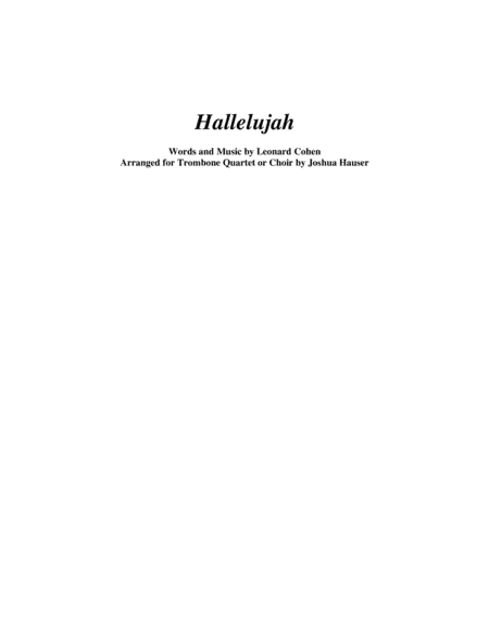 Hallelujah (arr. Joshua Hauser)