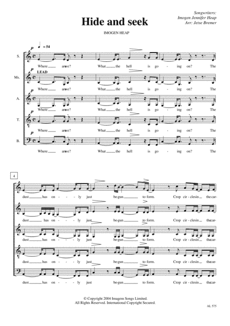 Hide And Seek (arr. Jetse Bremer)