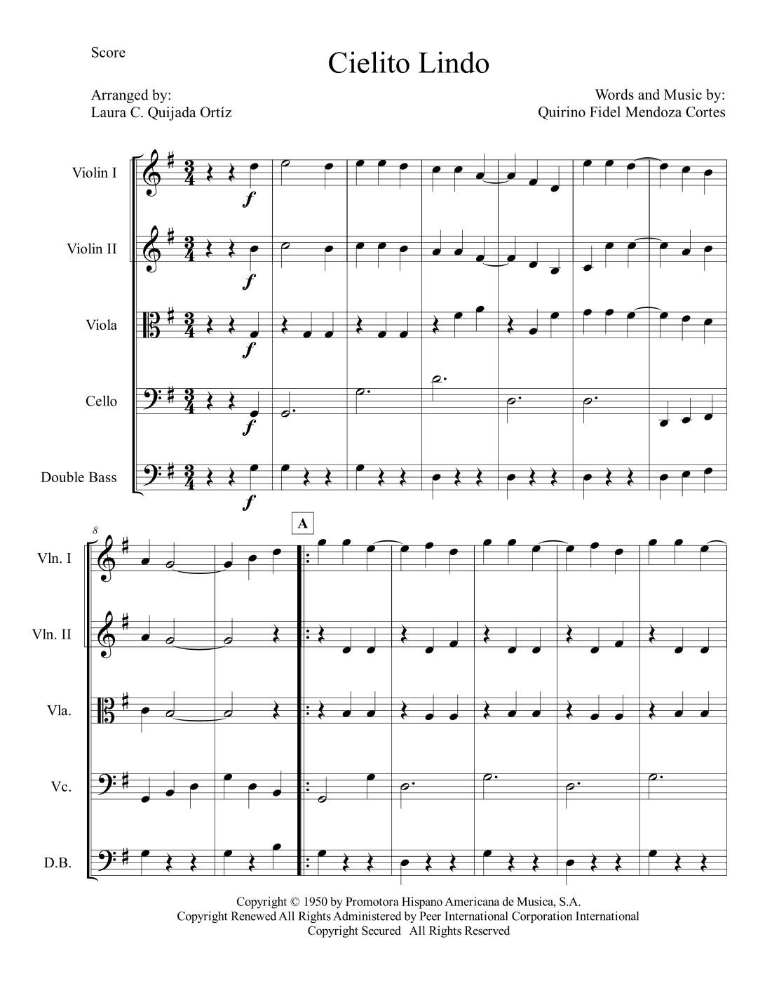 Cielito Lindo (arr. Laura C. Quijada Ortíz)