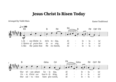 Jesus Christ Is Risen Today - Solo Voice in F Sharp Major (arr. Valdir Maia)