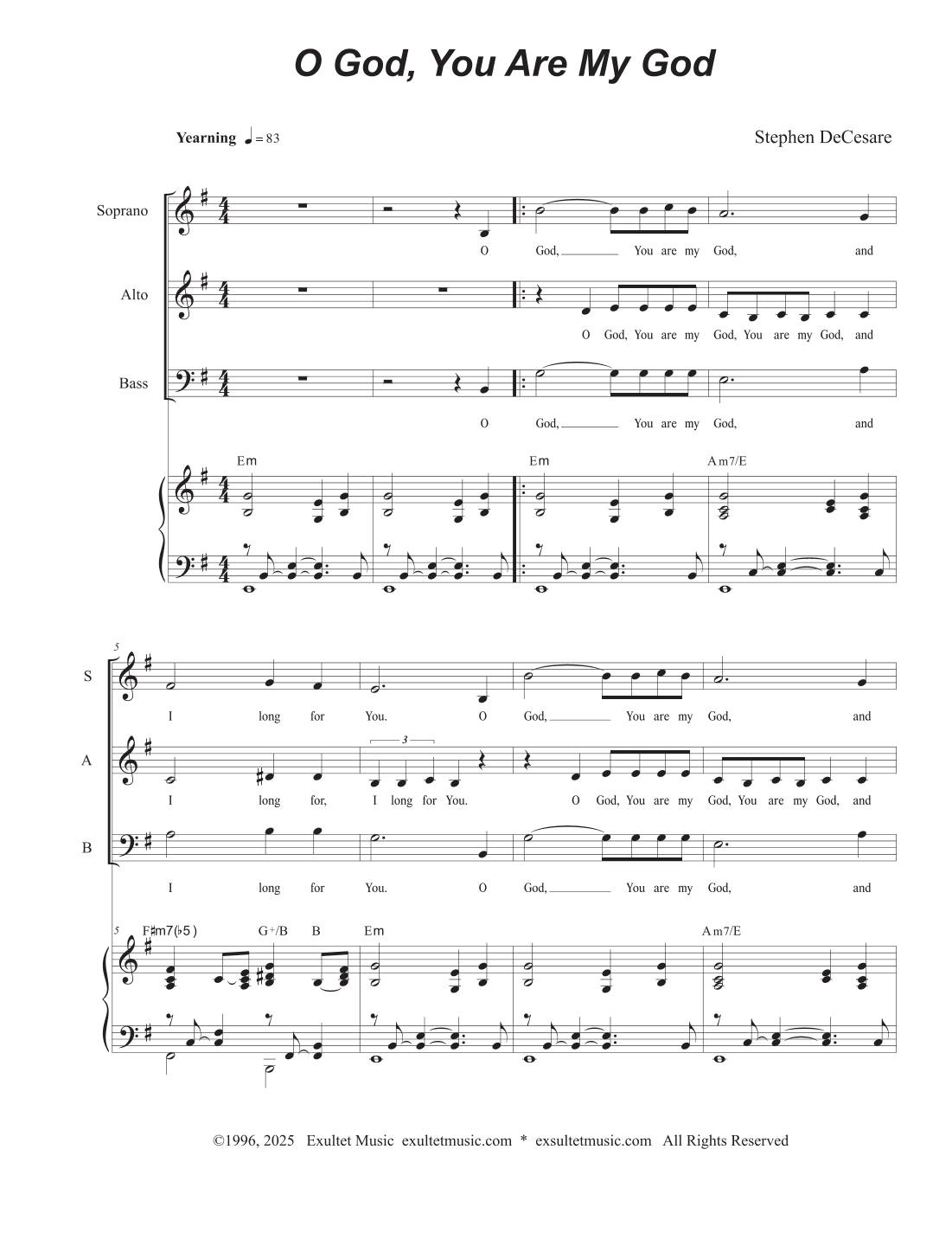 O God, You Are My God (SAB)