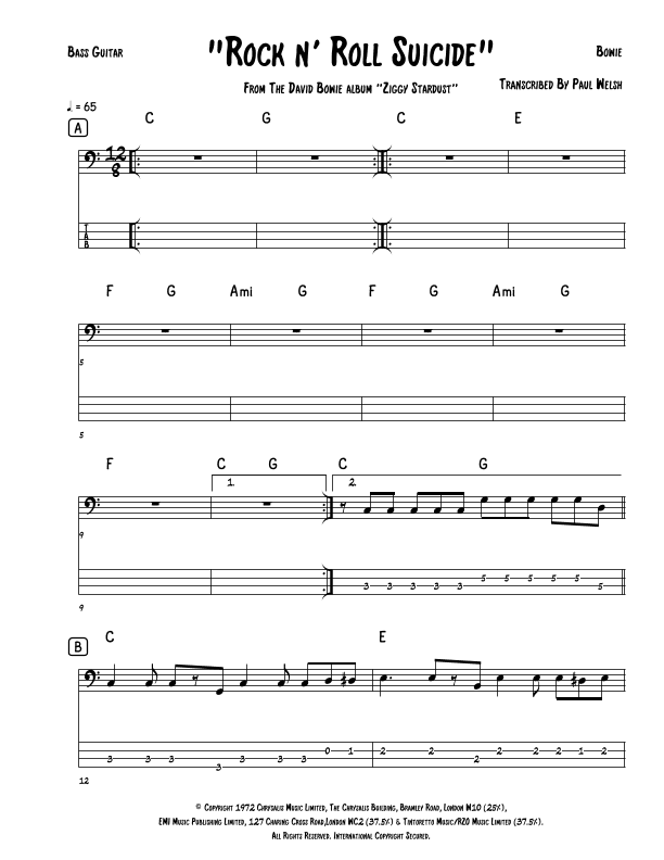 Rock 'n' Roll Suicide (arr. Accubass)